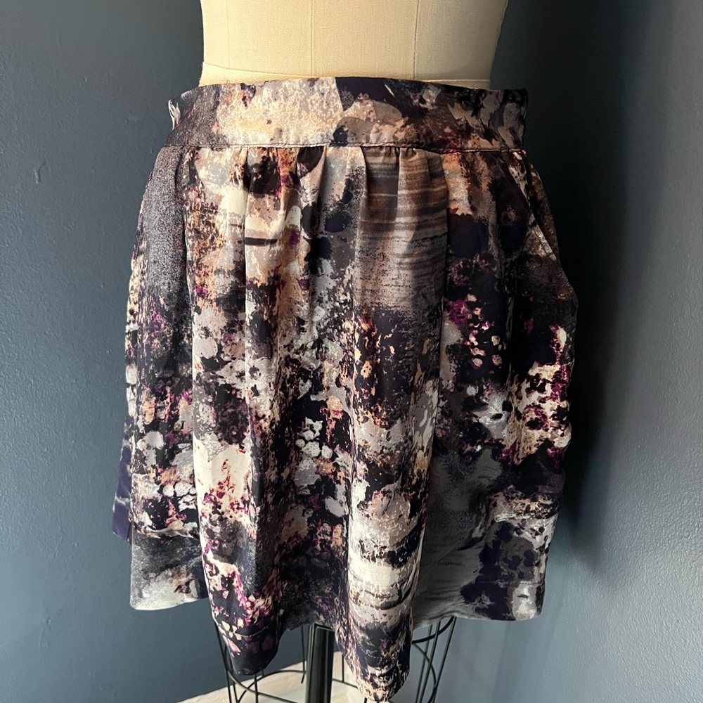 Pipeline purple & Gray Abstract Print Women's Skirt with Pockets Small